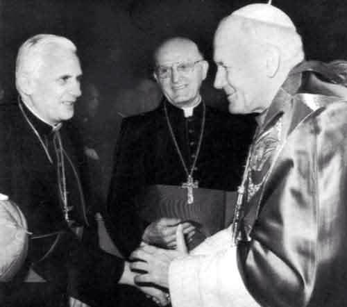 3 Popes in 1 picture: Pope John Paul II Pope Benedict XVI and Pope ...